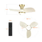 Parrot Uncle シーリングファンライト 照明 ファン 小型3枚羽根 LEDチップ内蔵 3ブレードスタイル DCモーター 天井照明 照明器具 省エネ 3羽根 吹き抜け リモコン付き 調光・調色 おしゃれ (ゴールド)