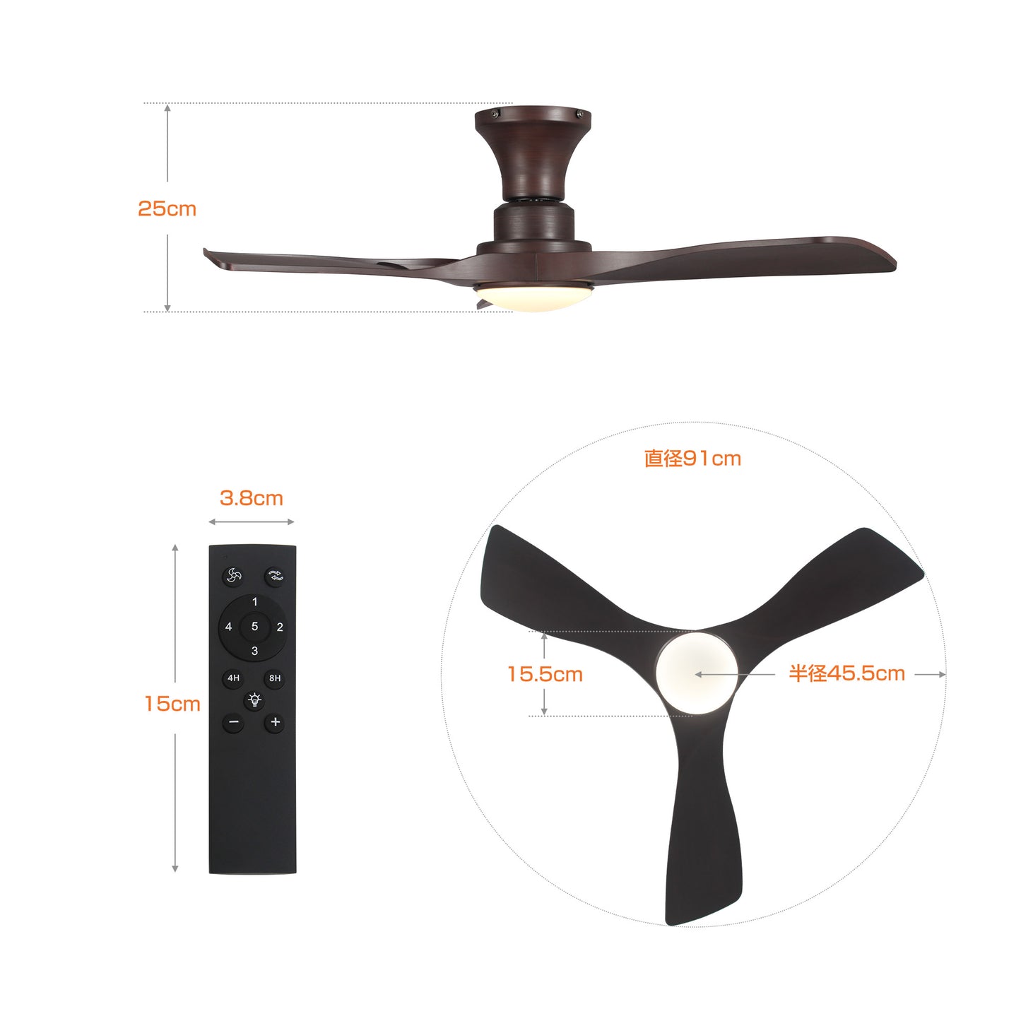 Parrot Uncle シーリングファンライト 照明器具 ファン 天井照明 シーリングライト リモコン付き インテリア 電気 LEDチップ内蔵 4ブレードスタイル DCモータ 調光・調色 おしゃれ (ブラック)
