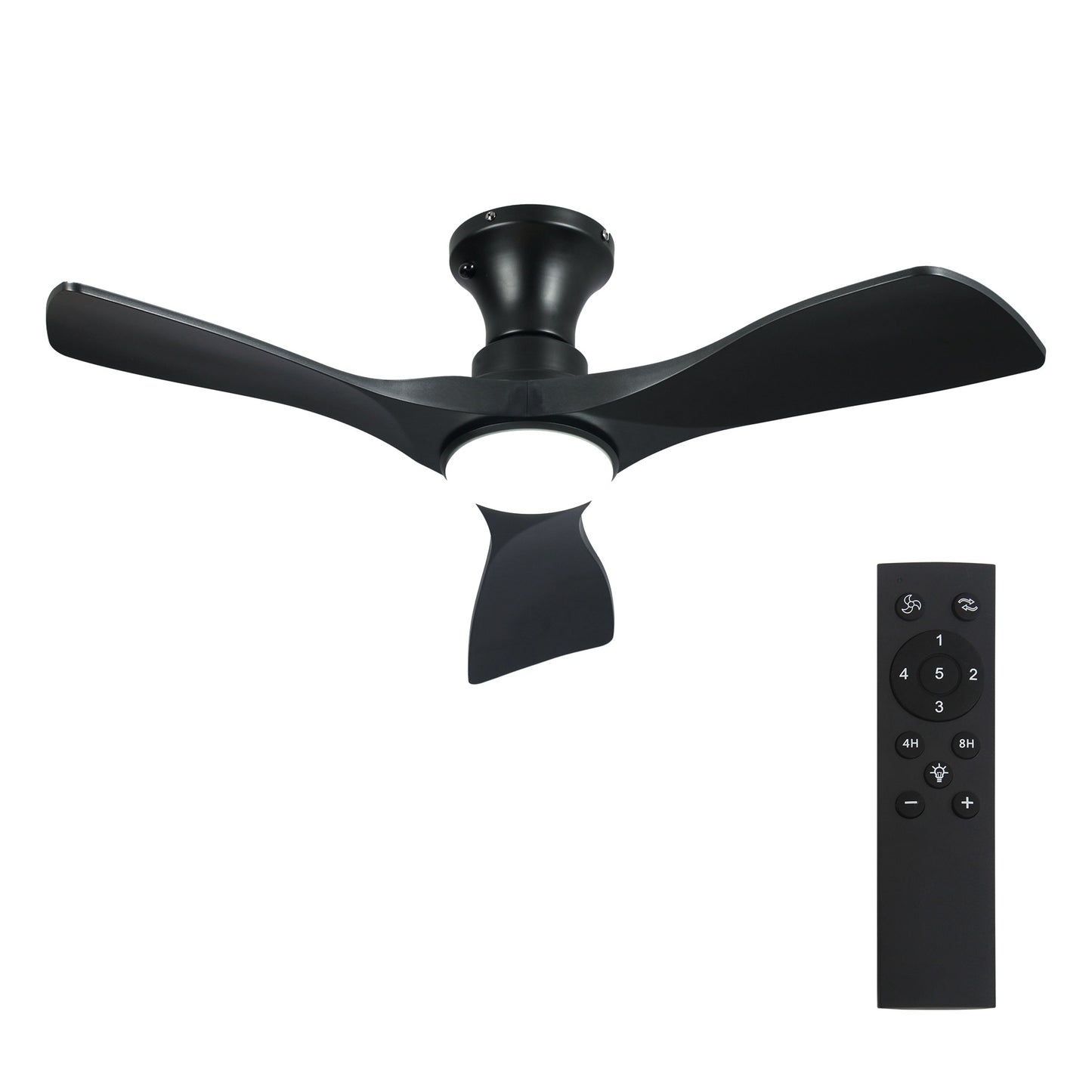 Parrot Uncle シーリングファンライト 照明器具 ファン 天井照明 シーリングライト リモコン付き インテリア 電気 LEDチップ内蔵 4ブレードスタイル DCモータ 調光・調色 おしゃれ (ブラック)